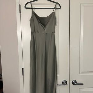 Beholden Cali Satin Cowl Neck Midi Slip Dress
